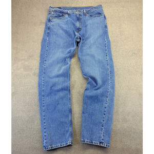 Levi's 505 Jeans Mens 36x34 Blue Denim Regular Fit Straight Leg Mid-Rise Zip Fly